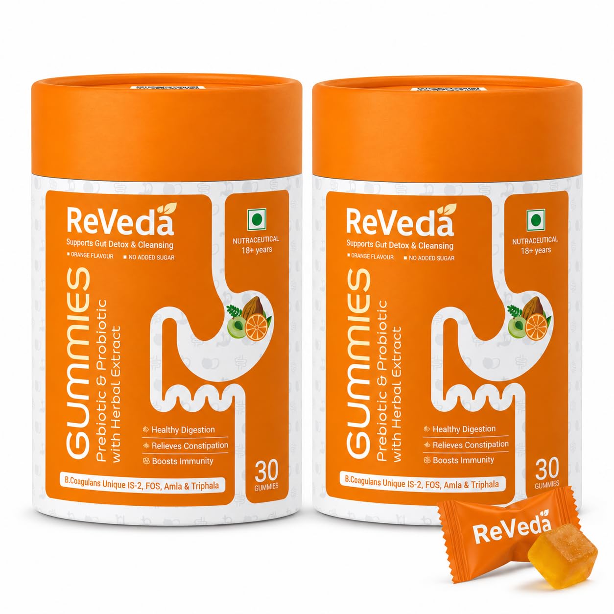 Gut Health Supplements Gummies | Probiotics + Prebiotics Gummies | B. Coagulans & FOS | Gut Health Supplements for Digestion, Bloating & Constipation Relief | Probiotics + Prebiotics with Triphala & Amla (Pack of 1) — Amazon image 8