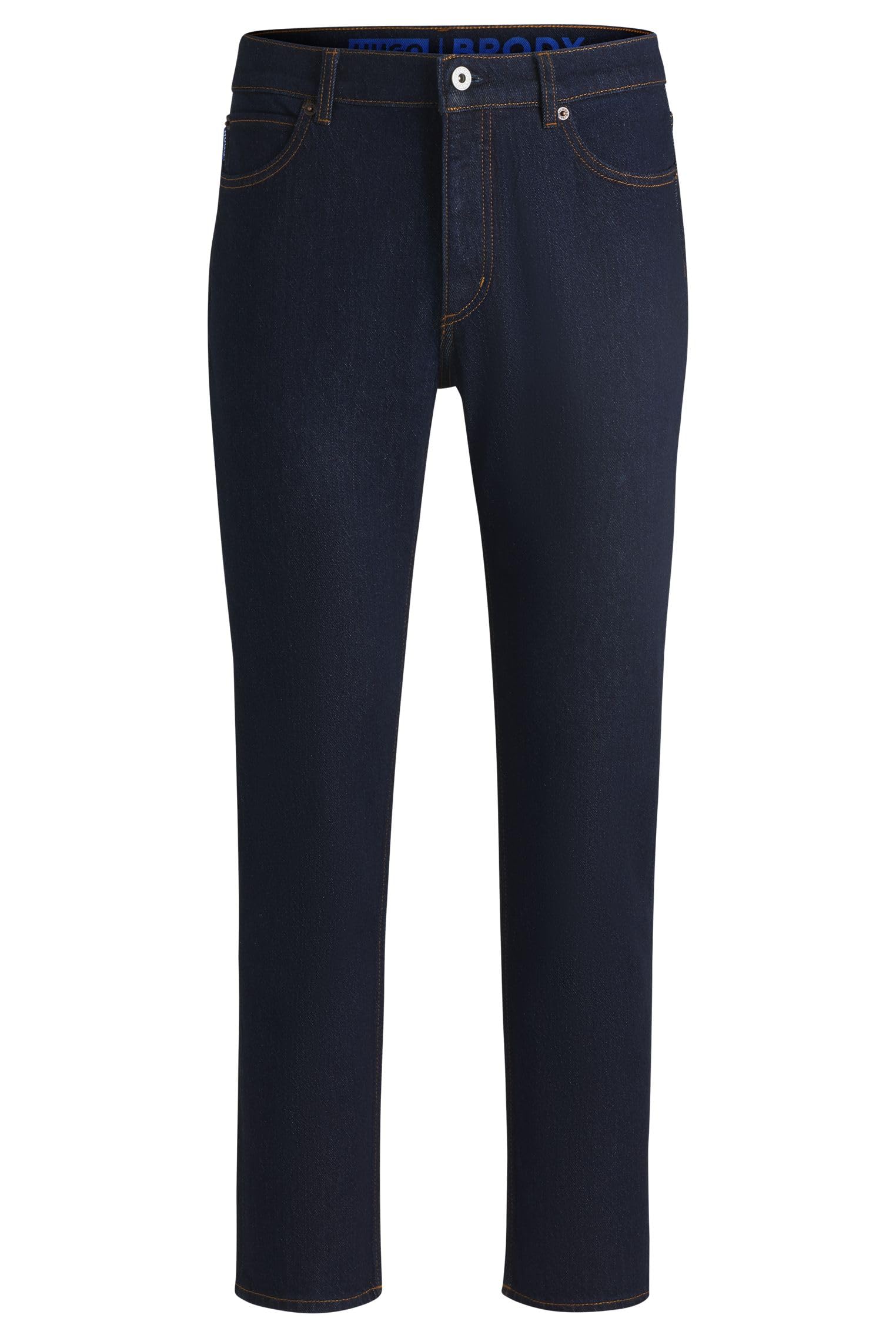 Hugo Men's Dark Blue Brody Dark-Blue Tapered-Fit Jeans In Stretch Denim