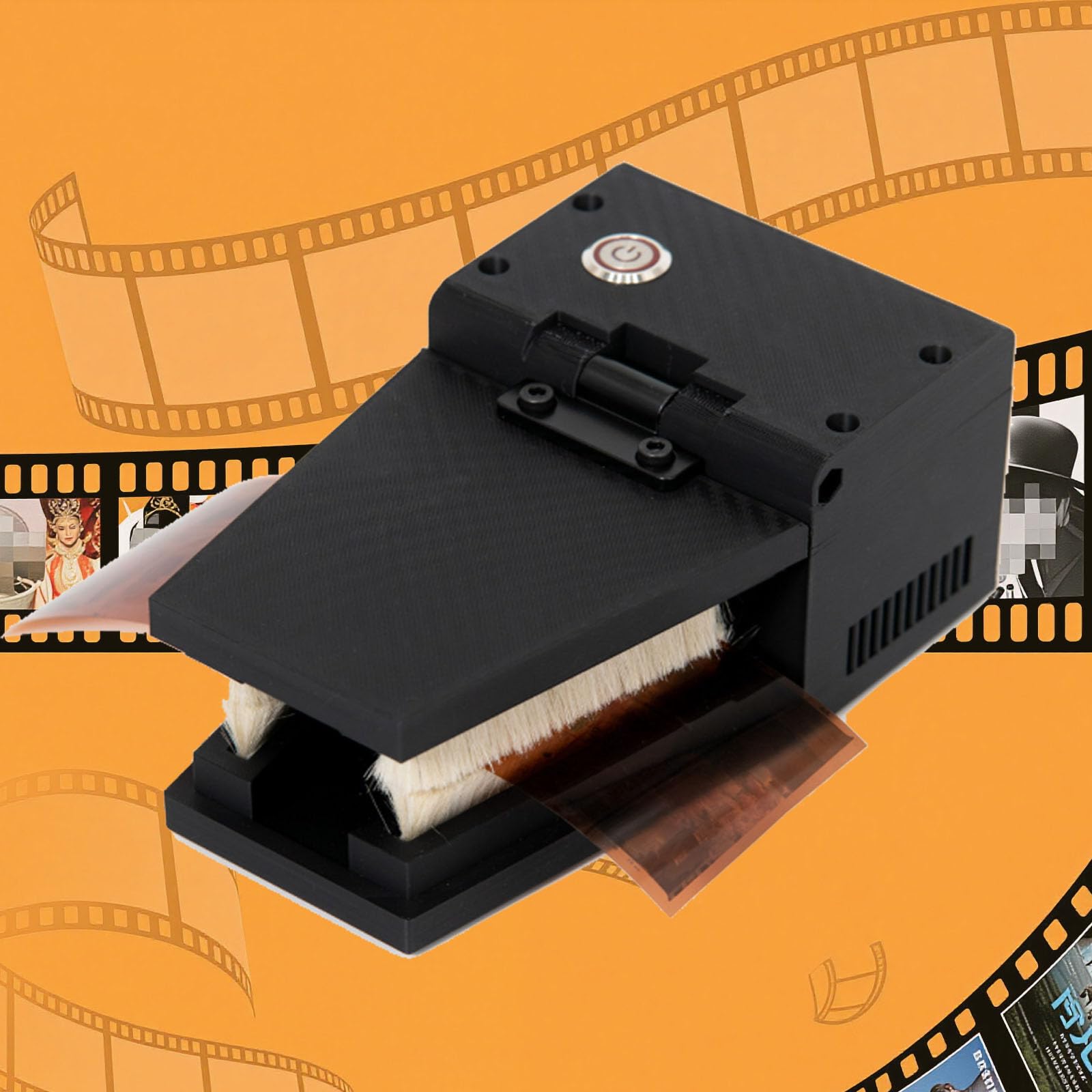Limpiador Eléctrico Antiestático Para Negativos De Película 135/120, Con Cepillo De Limpieza De Negativos De 4 Cerdas De Lana, Rejilla Antipolvo Y Tapa Abatible, Para Negativos En Blanco Y Negro,