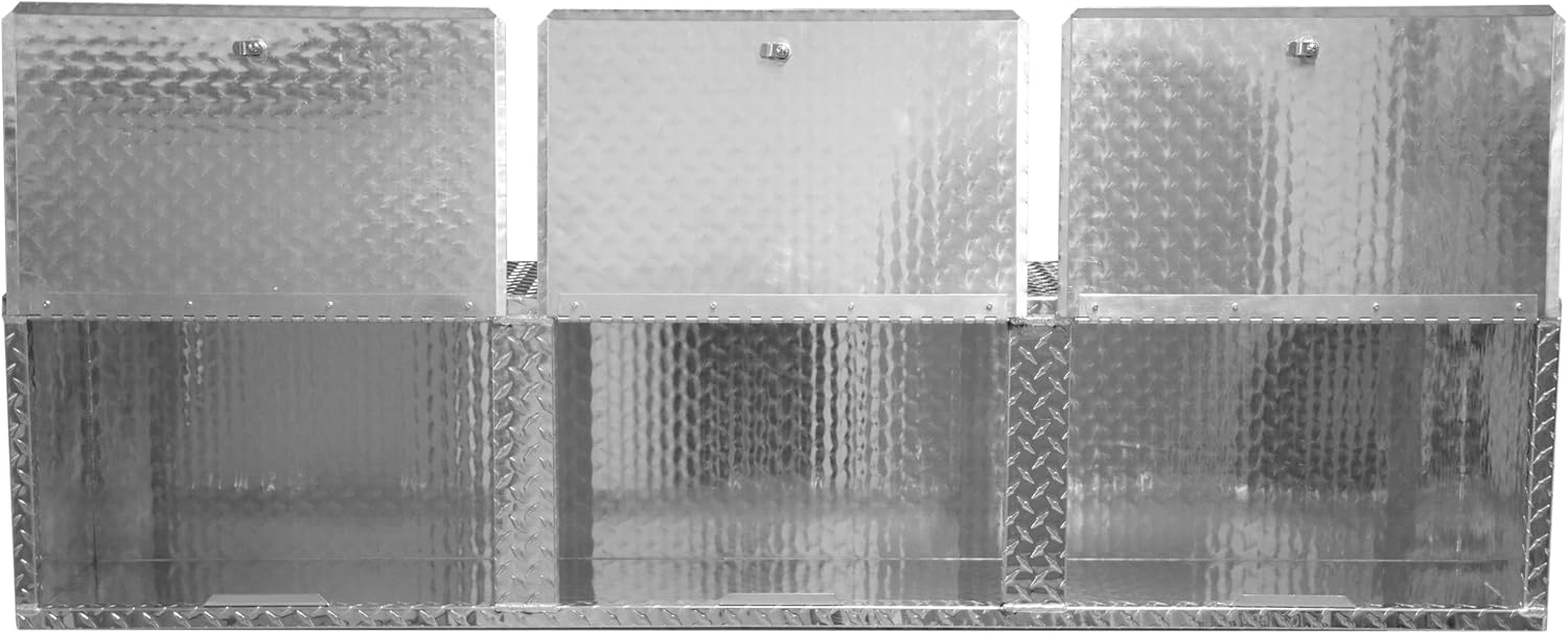 Extreme Max 5001.6427 Diamond Plated Aluminum Overhead Cabinet for Garage, Shop, Enclosed Trailer - 72", Silver