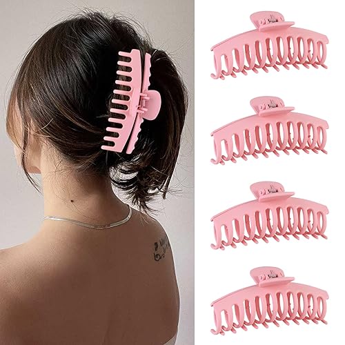 Pinzas de garra extra grandes de 5 pulgadas para cabello grueso y largo, paquete de 4 pinzas de garra extra grandes, pinzas de pelo antideslizantes