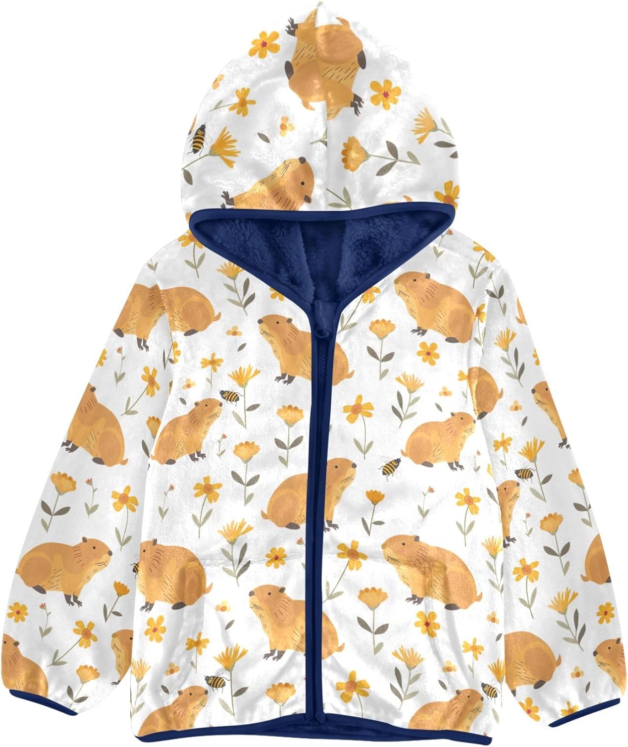 CHIFIGNO Cartoon Construction Vehicles Toddler Hoodies Light Jacket Warm Winter Jackets for Toddlers 3-10Y