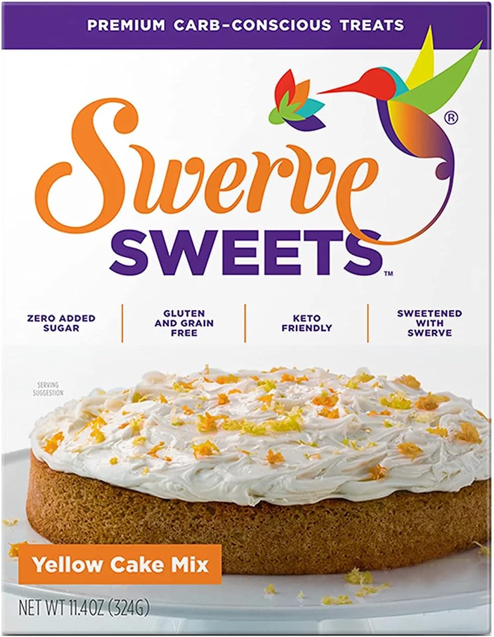 Swerve Sweets Yellow Cake Baking Mix - Keto Diet Friendly, Low Carb, Gluten Free, Easy to Make and Just 3g Net Carbs, 11.4 Oz - 2 Pack