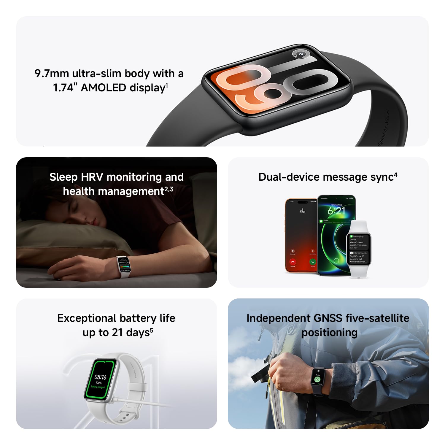 XIAOMI Smart Band 10 Pro, Fitness Tracker Uomo Donna, Nero | AMOLED 1,74'', algoritmo sonno migliorato, batteria 21 giorni, Android e iOS, 150+ modalità sport, GNSS, 5ATM