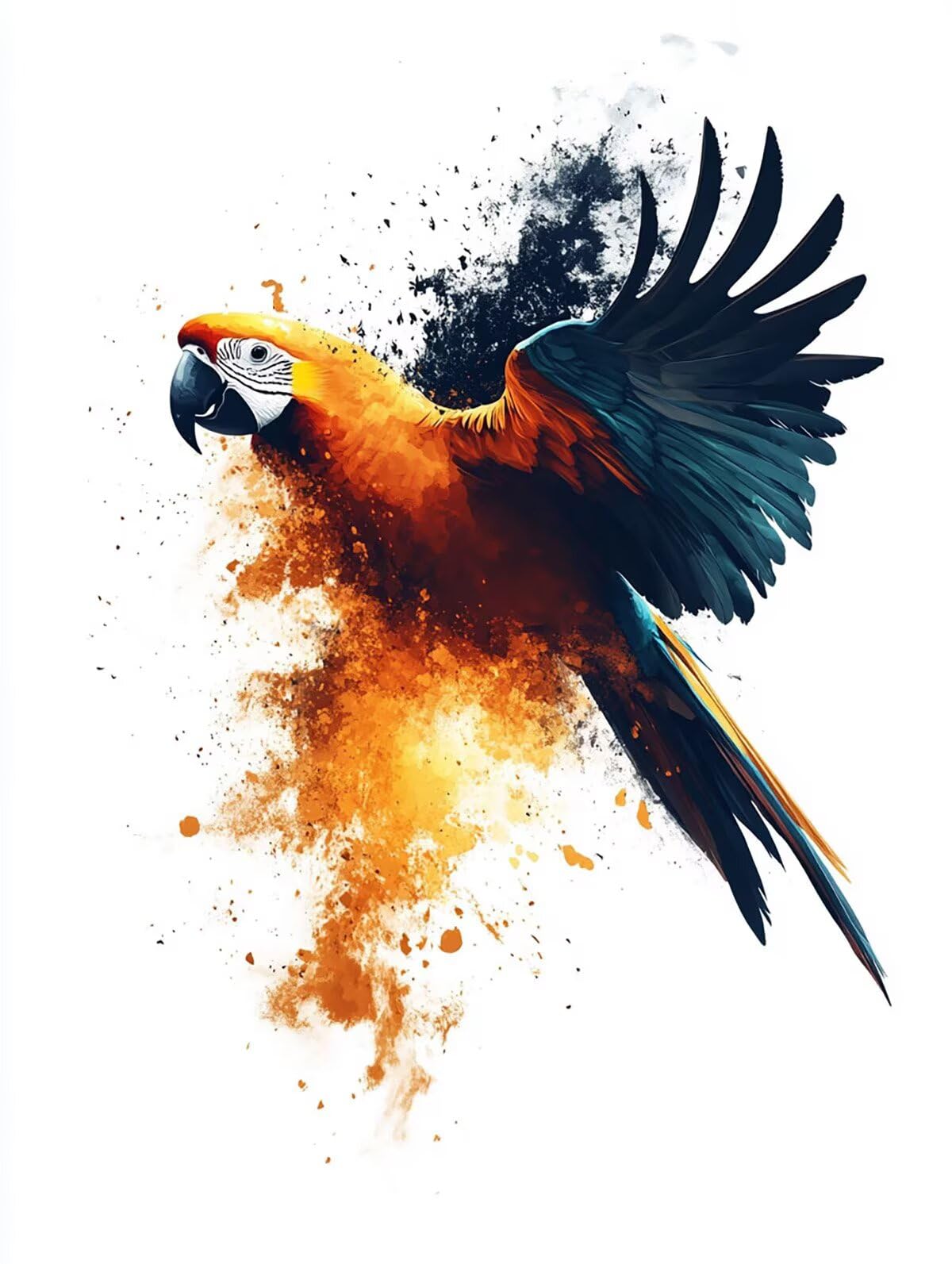Dipingere con i Numeri Bird, Paint by Numbers Adulti Pappagallo, Fai da te Creativi Adulti Quadri da Dipingere Numerati Kit per Decorazione Della Parete di Casa, Regalo 70x95 cm Senza Cornice W9-1