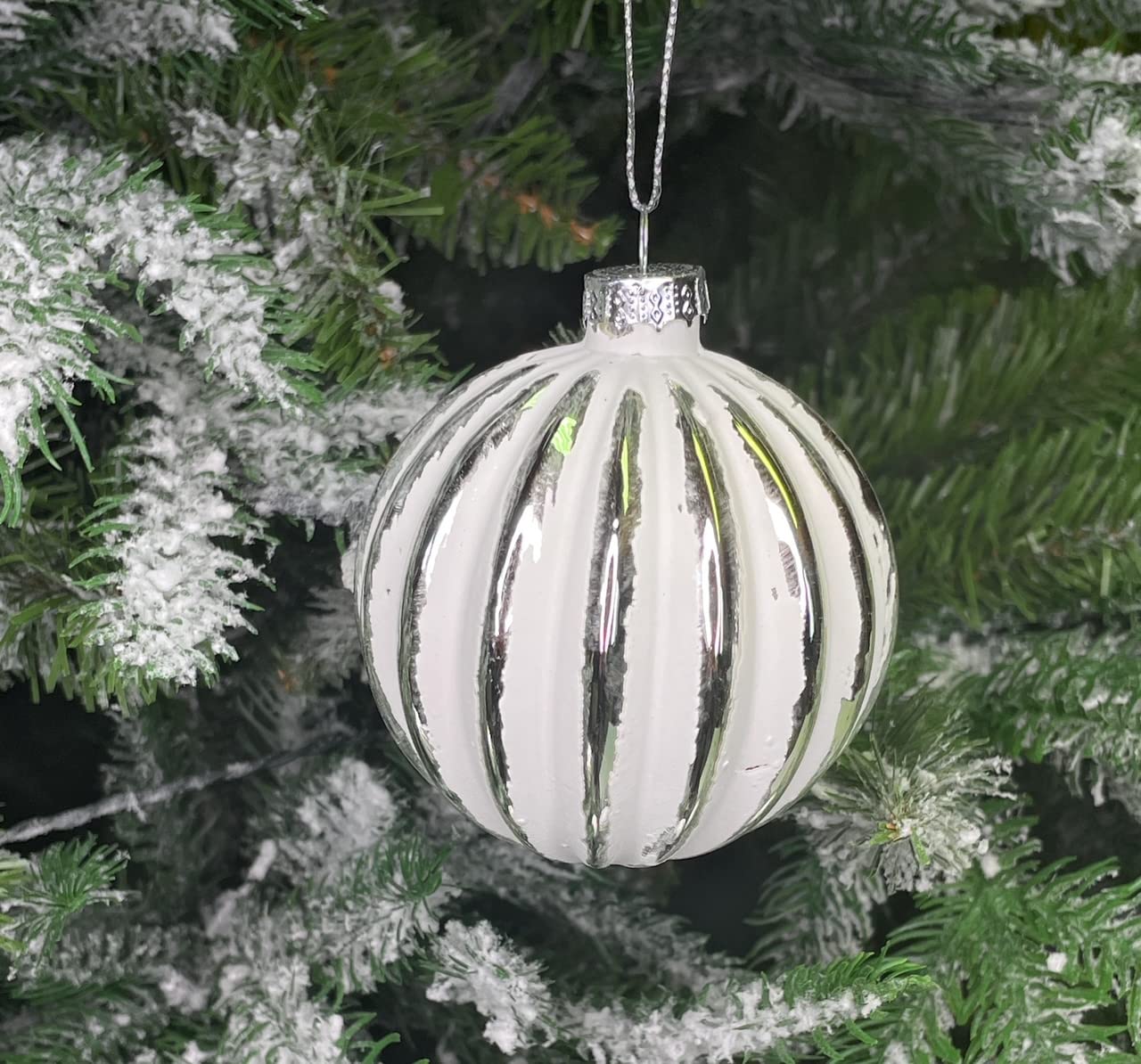 MC Trend Lot de 12 boules de Noël élégantes en verre de luxe Ø 8 cm Boules de Noël Décoration de Noël Rouge/Or/Argent Transparent (assortiment K)
