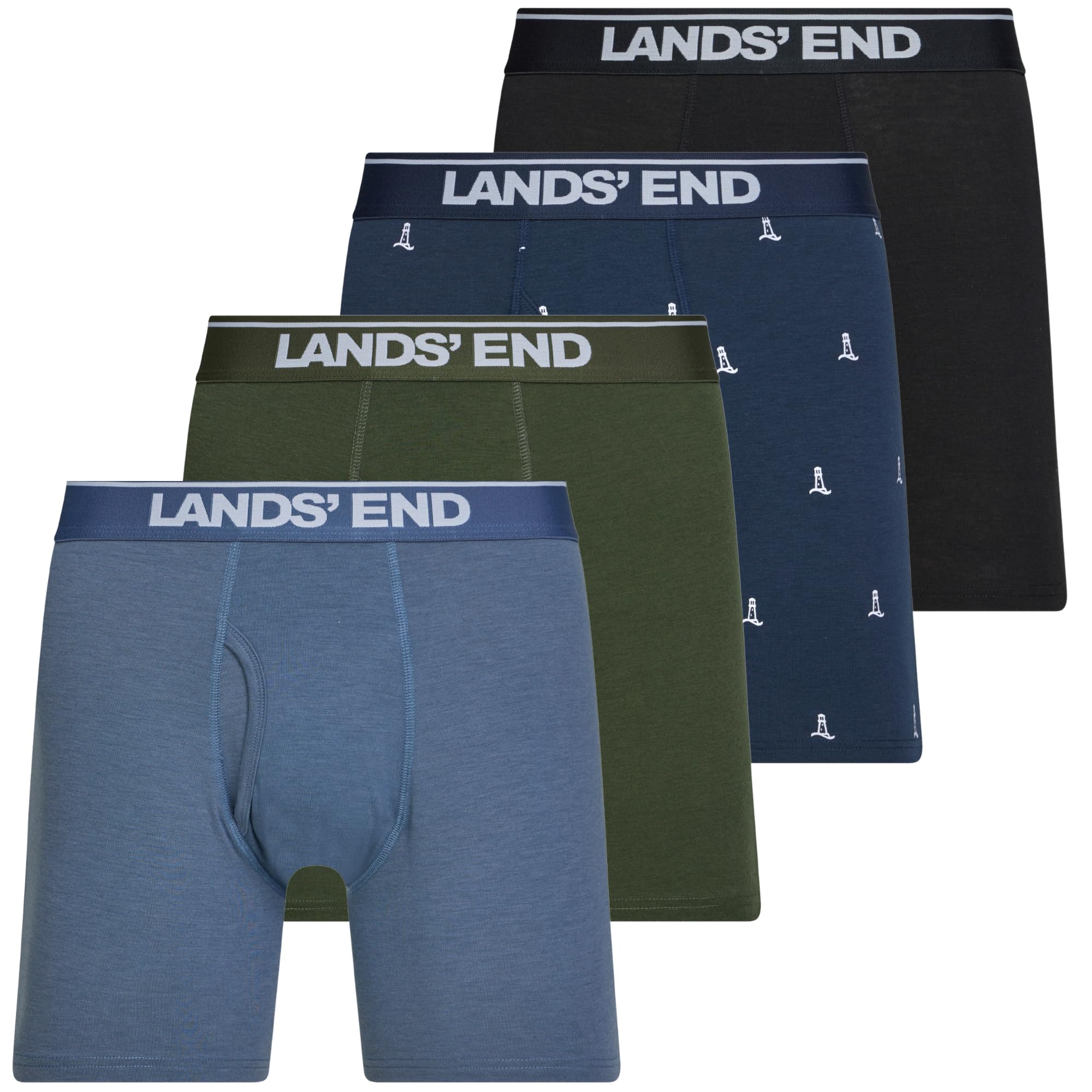 lands' end Mens Underwear 4 Pack Mens Boxer Briefs for Men Cotton Stretch-picture-21