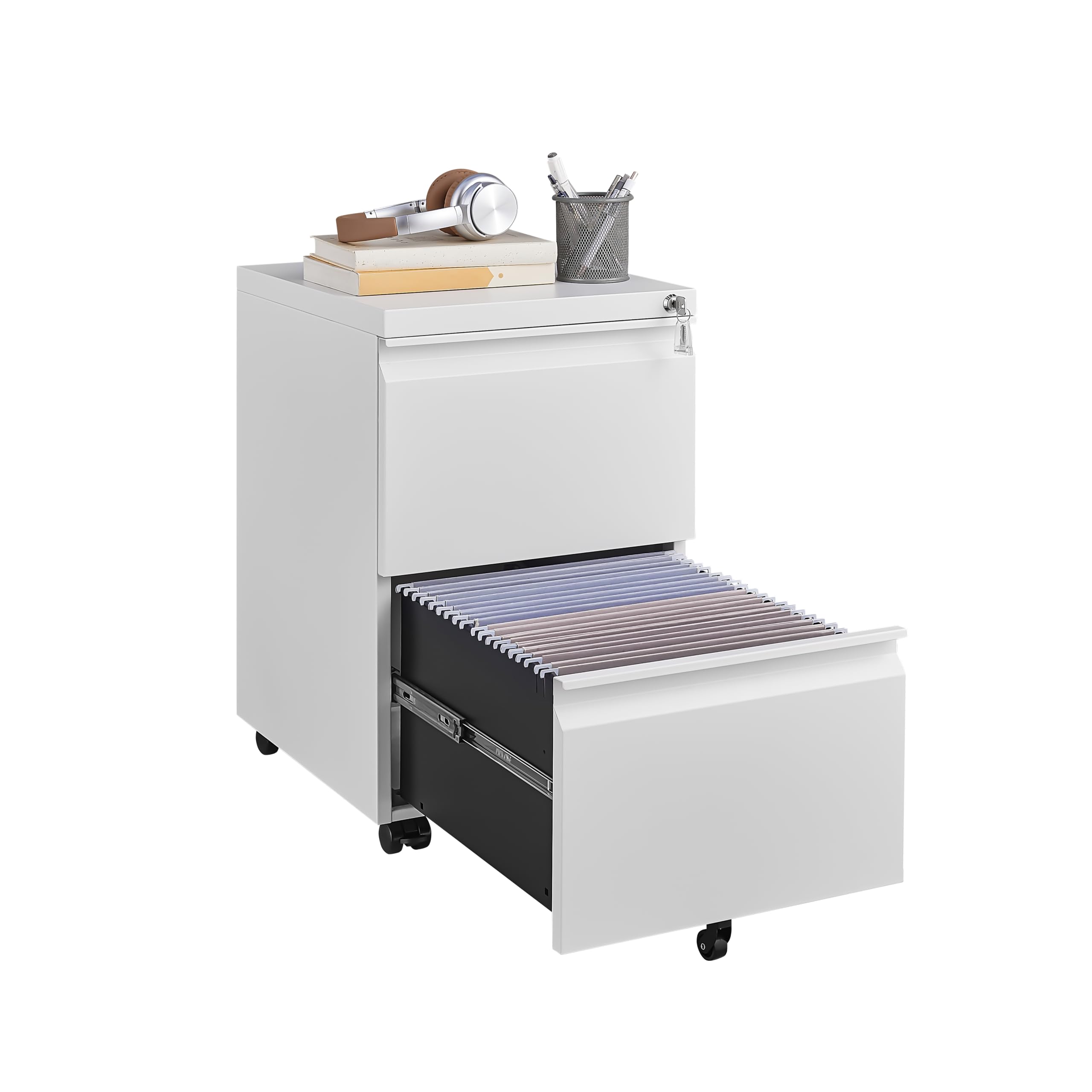 Approgreent 2 Drawer Metal File Cabinet Fully Assembled White