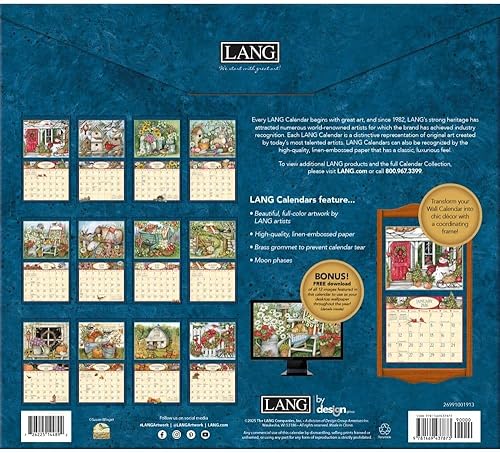 Miniatura 2 de Lang Heart & Home Calendario de pared 2026  13.4 x 12 pulgadas, calendario de 12 meses con encuadernación grapada, arte en relieve de lino por Susan