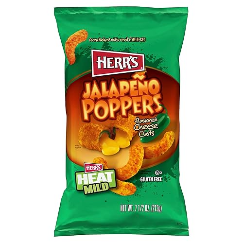 Herr's Jalapeño Popper Cheese Curls - 7.5 oz Bolsas (4 bolsas)