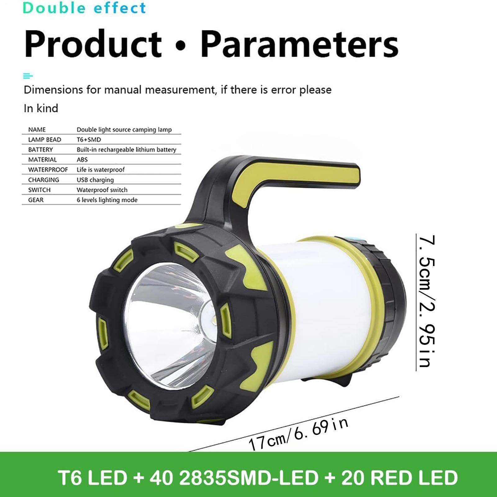 Lanterna da campeggio portatile con manico e gancio | Lanterna LED ricaricabile per escursionismo, pesca all'aperto, spiaggia, giardino, garage, officina, sopravvivenza notturna