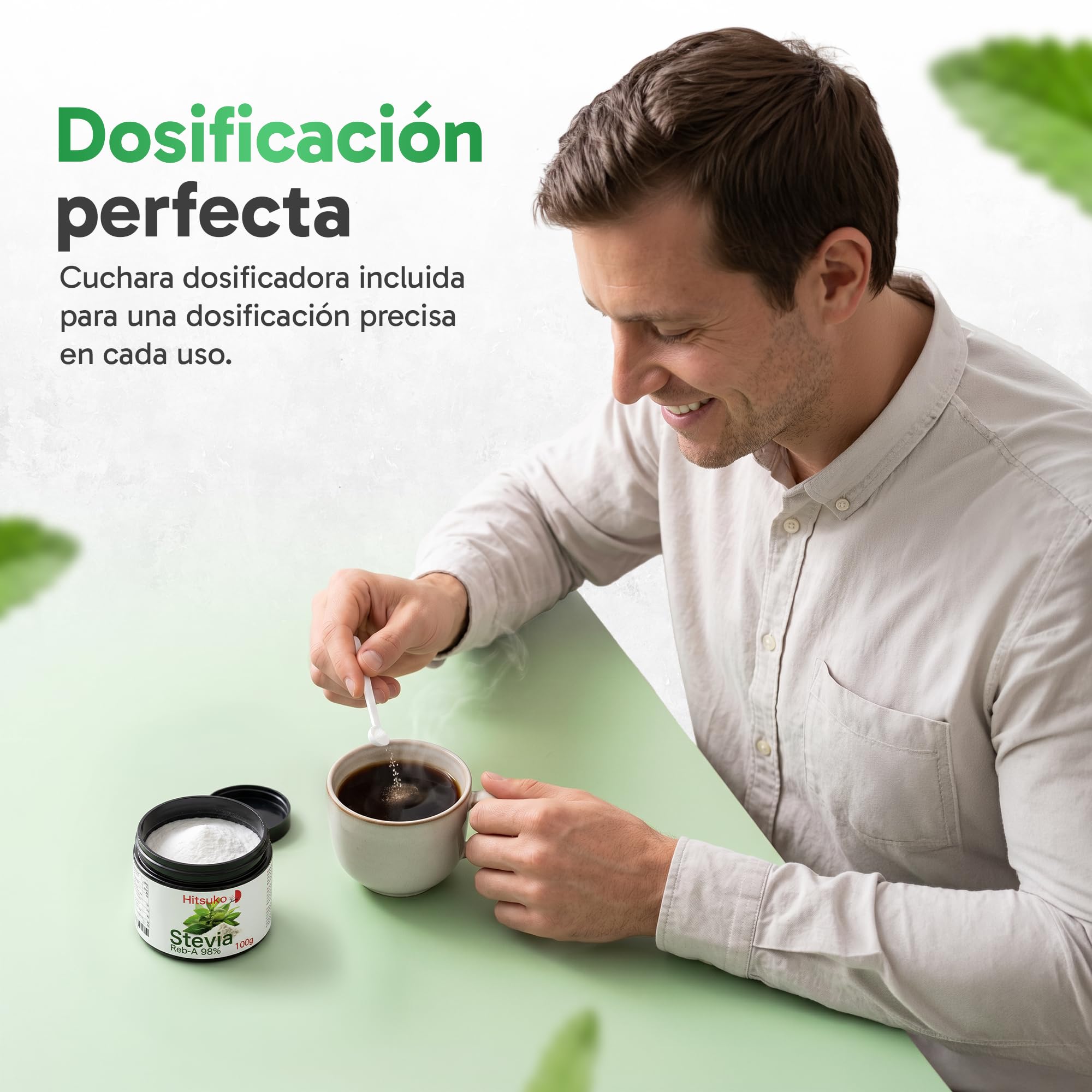 Polvo de Stevia Ultra-Concentrada (100g) | RebA-98 Puro al 98% | 470x Más Dulce que el Azúcar
