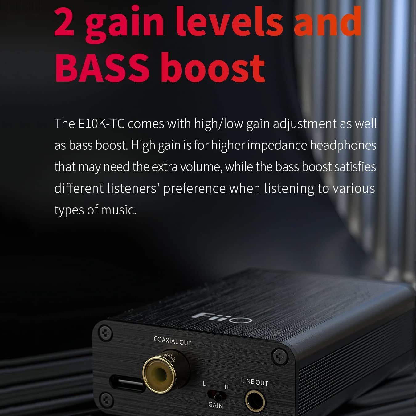 Buy FiiO E10KTC Headphone Amps Portable DAC USB TypeC Coaxial 384kHz/32bit (Black) Bundle with