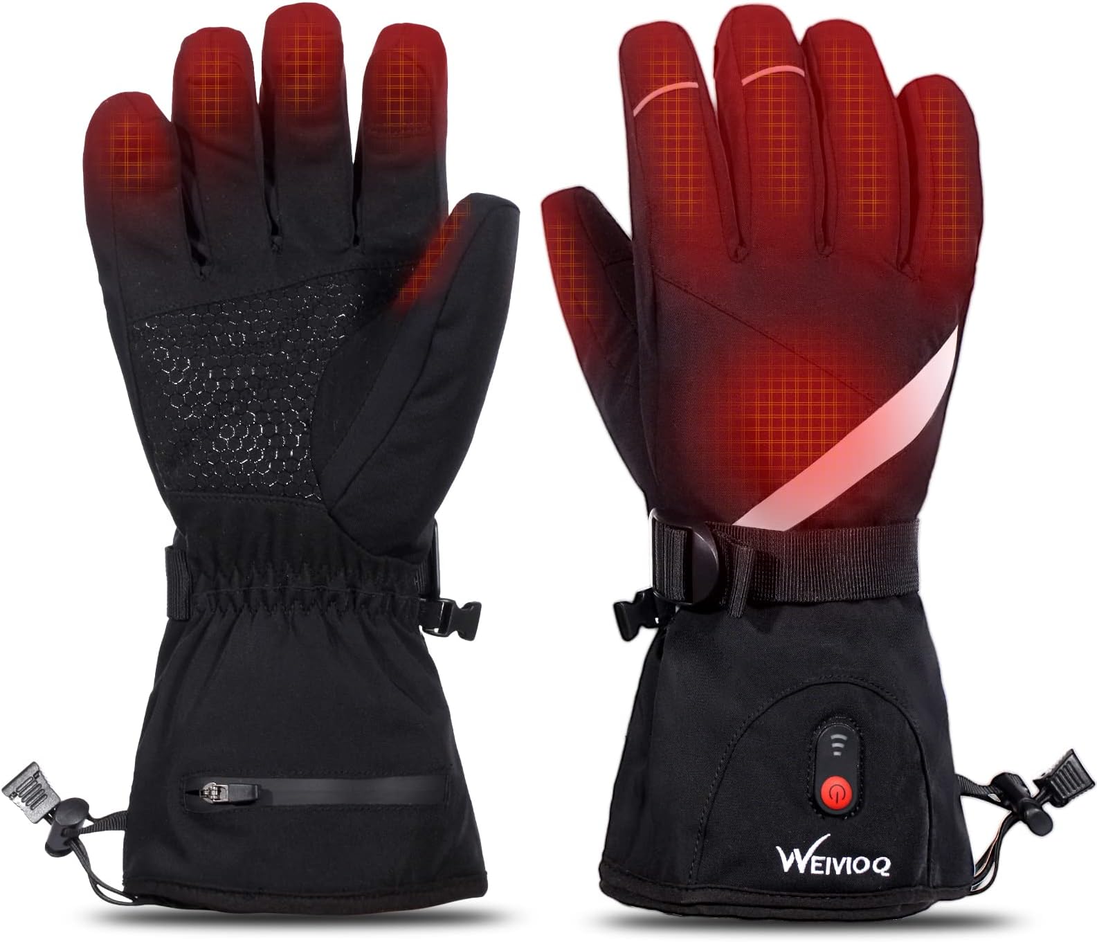 WEIVIOQ Heated Gloves for Men Women, Rechargeable Battery Electric Heated Gloves,Heated Motorcycle Glove, Skiing Snowboarding Riding Hiking Cycling Winter Hand Warmers