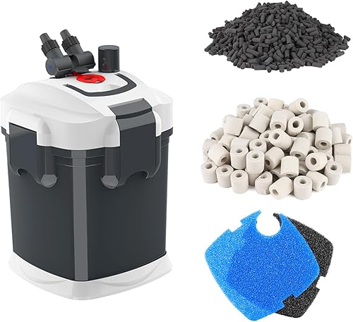 Miniatura 10 de fishkeeper Filtro de Cartucho de 390 GPH, filtro de acuario de filtración de 3 etapas con bolas de cuarzo y algodón filtrante, filtro de cartucho