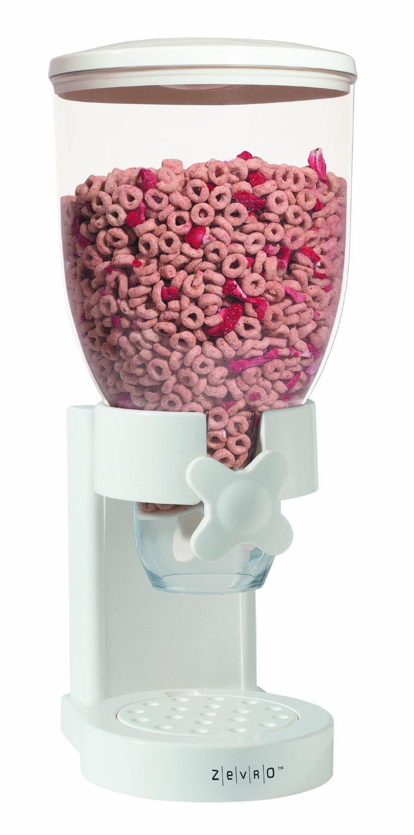 Zevro Single Dry Food Dispenser, White