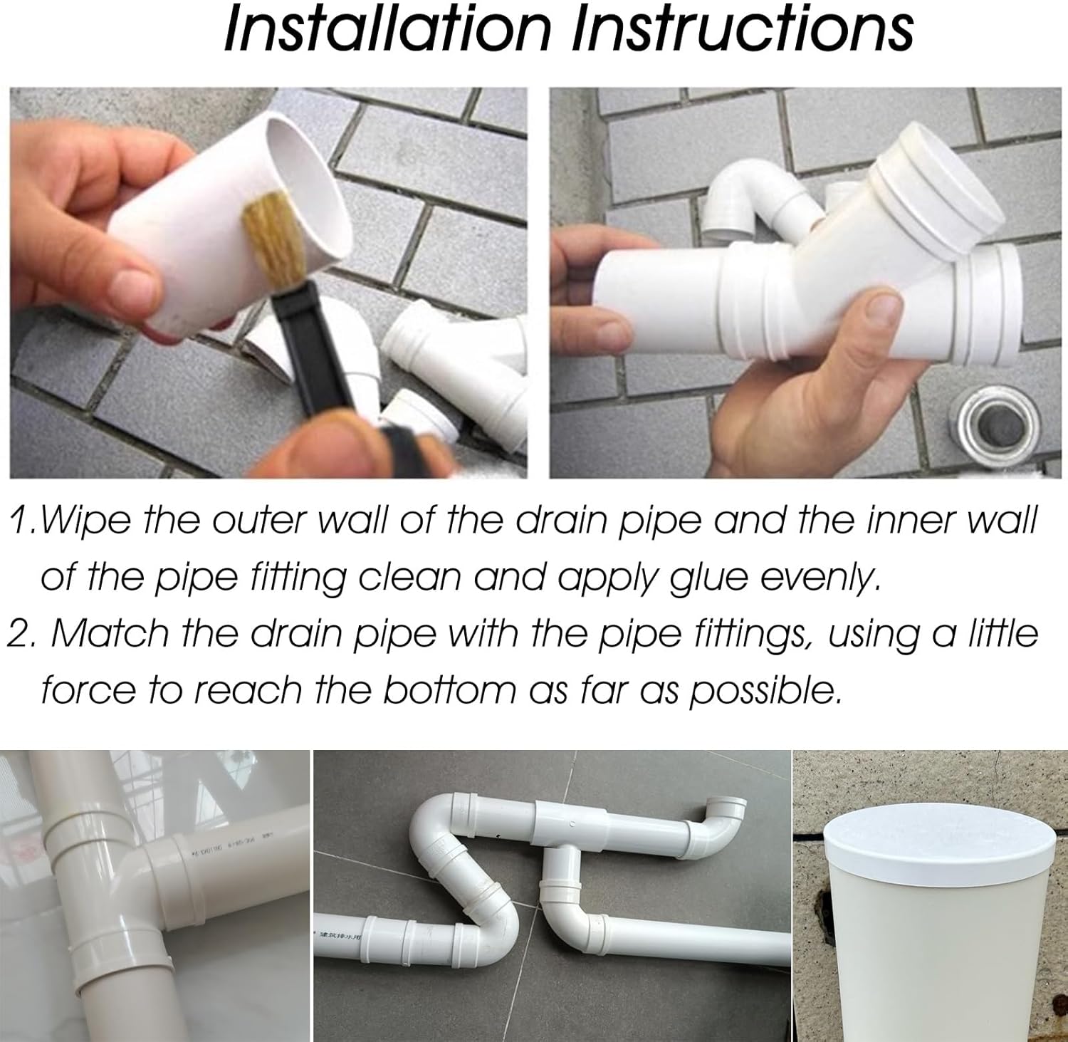 Outside Plastic Drain Pipe Extension with Adapters, Commercial Gutter Downspout/ Underground Drainage Pipe for Residential Remodeling/ Garden/ Pool/ Office Building(Dia 160 MM/6 3/10 In,L 1.5m/4.9ft)