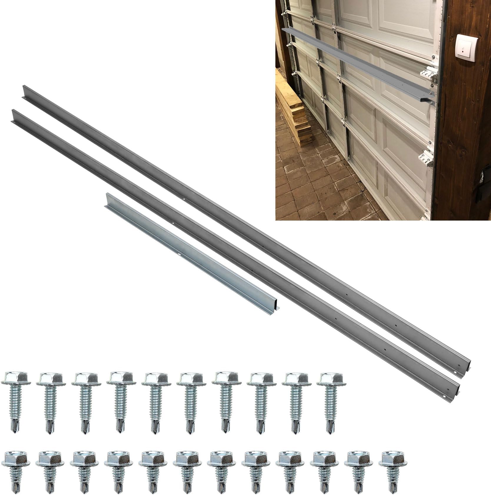 16 Foot Garage Door Strut, Garage Door Strut 16 Foot, Heavy Duty Garage Door Reinforcement Bracket Kit, Garage Door Hurricane Brace Kit
