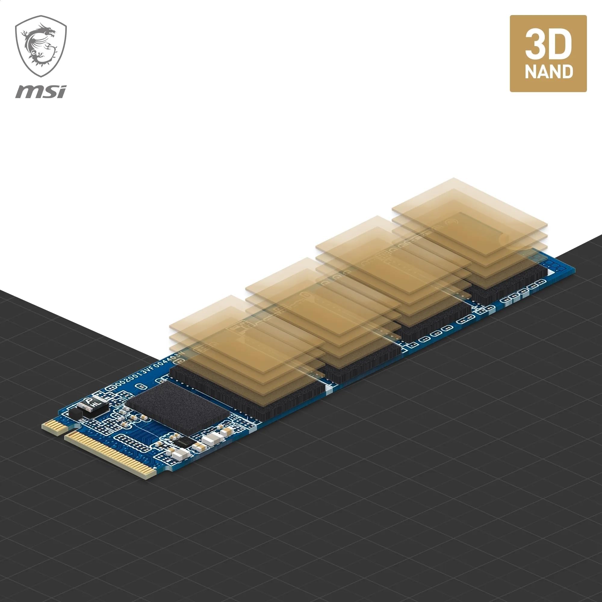 MSI Spatium M371 SSD 1TB PCIe 3.0 NVMe M.2 Unidad de Estado sólido Interna, 2350MB/s de Lectura y 1700MB/s de Escritura, 3D NAND, Seguridad de Datos integrada, Center