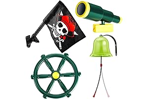 Junkin 4 Pcs Outdoor Playground Accessories for Kids,Pirate Playground Equipment Set Include...