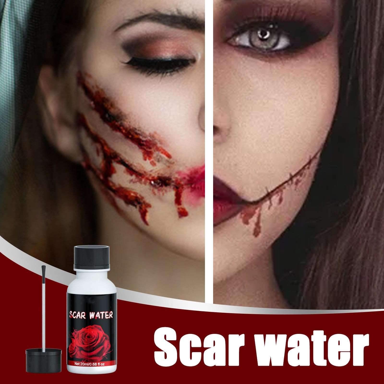 4 Juegos Kit de Maquillaje de Halloween Gel de Cera Cosmética