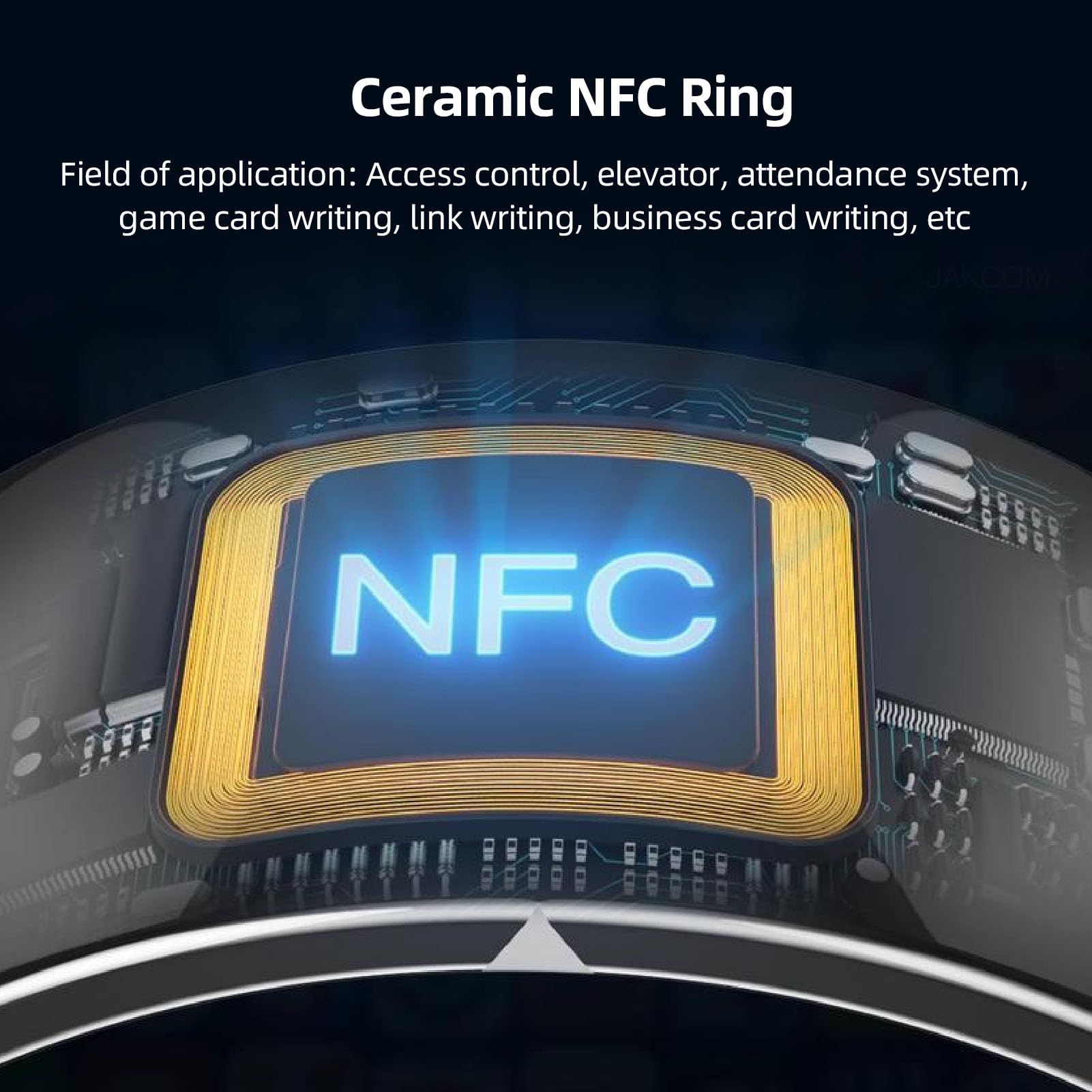 Asixxsix Ceramic NFC Rings, Wearable NFC Smart Rings, Built in Ultra Sensitive 216 NFC Chip, Wearable Device Universal Rings for Access Control Elevators Attendance Systems Business Card