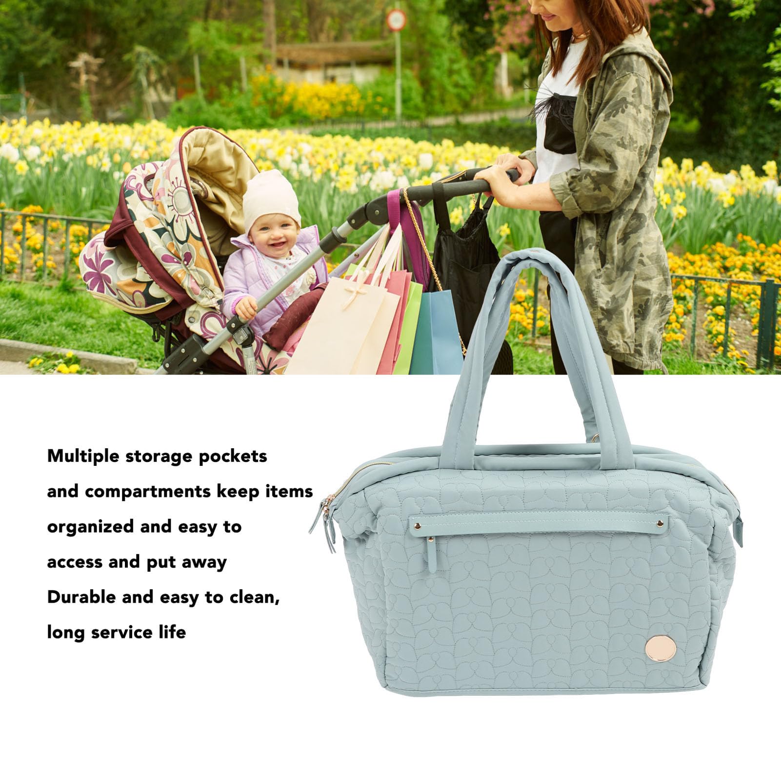 Gugxiom Borsa per Pannolini - Borse per Pannolini con Custodia per Ciuccio, Spallacci, Clip per Passeggino, Borsa per Mamma Grande Borsa per maternità Borsa da Viaggio per Mamma e papà
