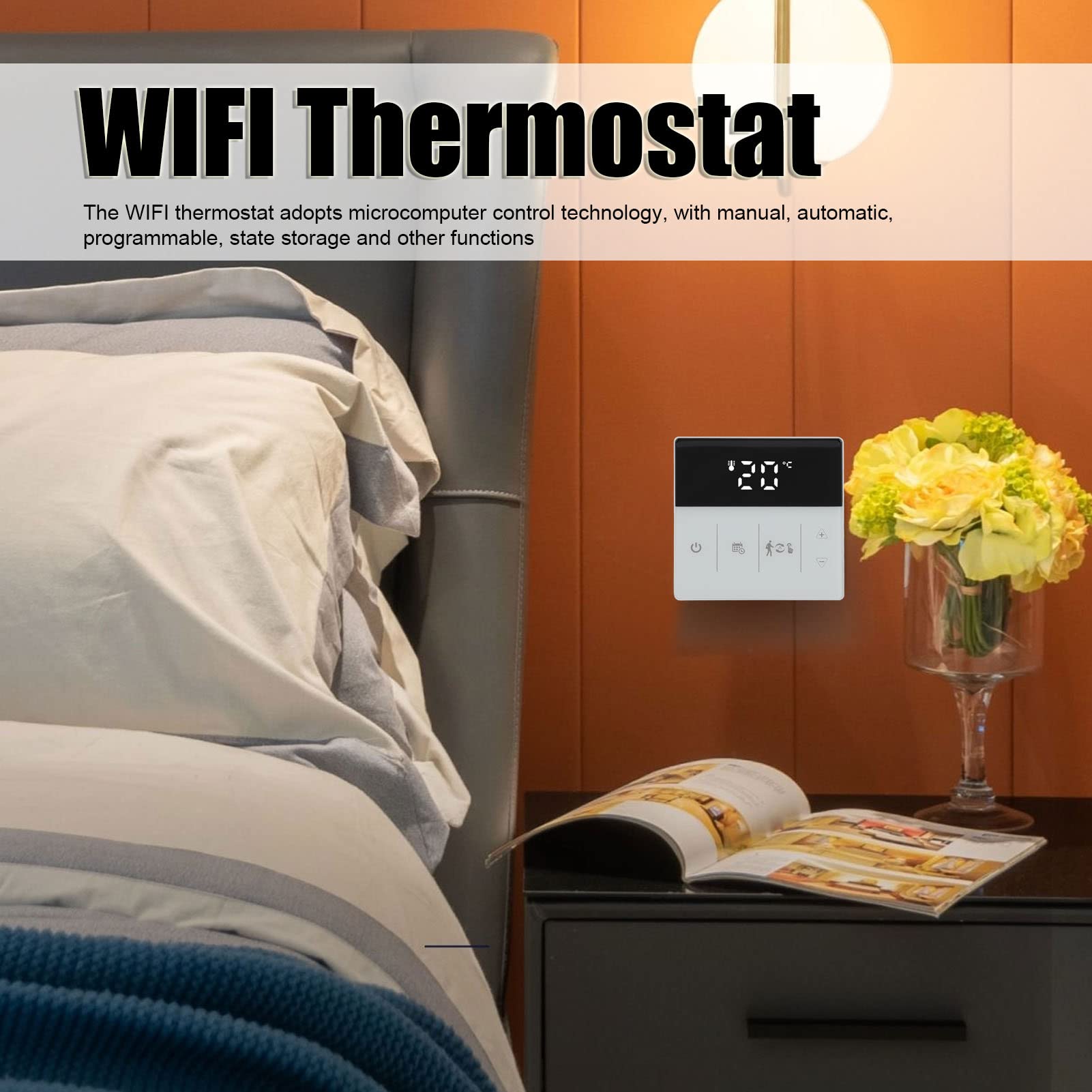 Termostat WIFI, ekran dotykowy Inteligentny termostat Cyfrowy wyświetlacz AC 50 60Hz do użytku w pomieszczeniach Czarny i biały