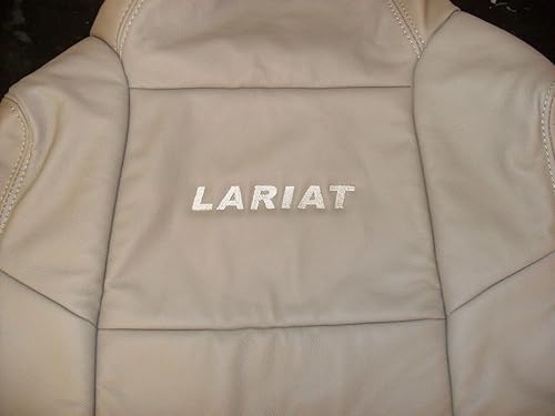 2002-07 para Ford F250 F350 Lariat izquierda delantera superior inclinada trasera cubierta de asiento de cuero marrón