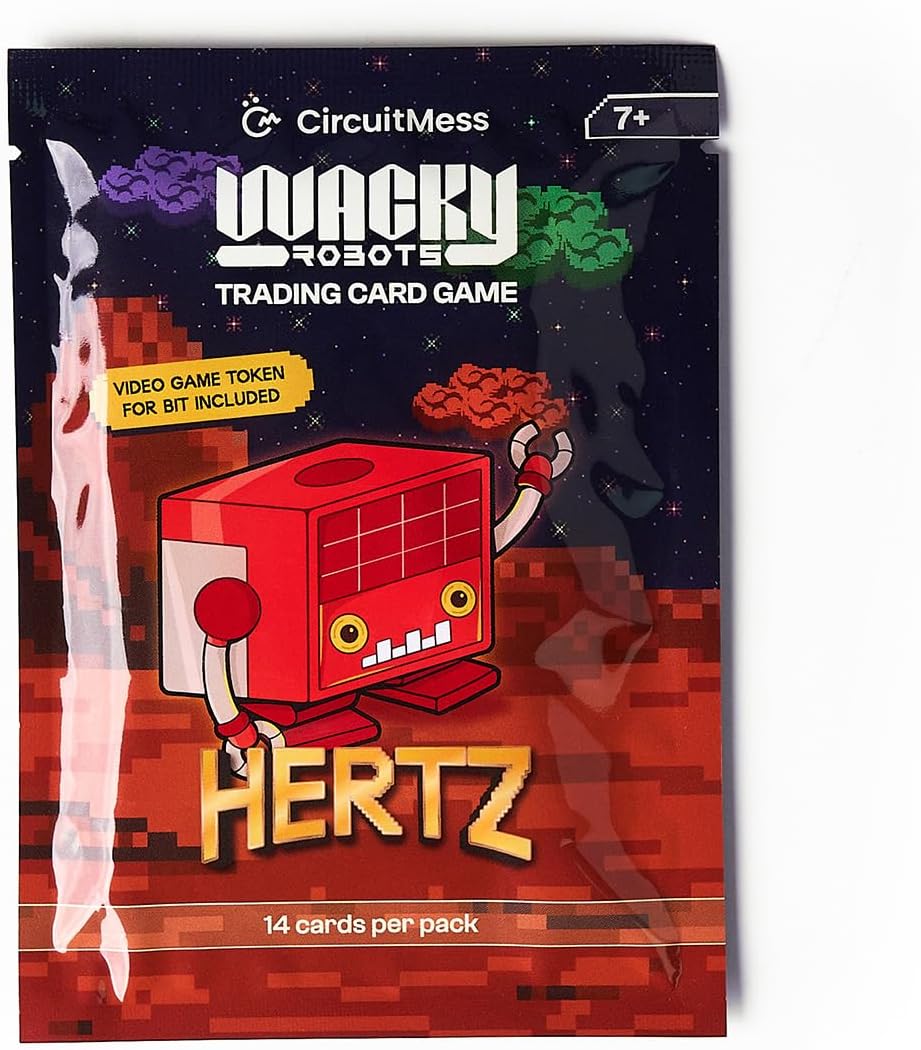 Wacky Robots Card Game - Hertz Pack - CircuitMess Bit Expansion - Hertz, Trading Card Game, 14 Cards with Game Token