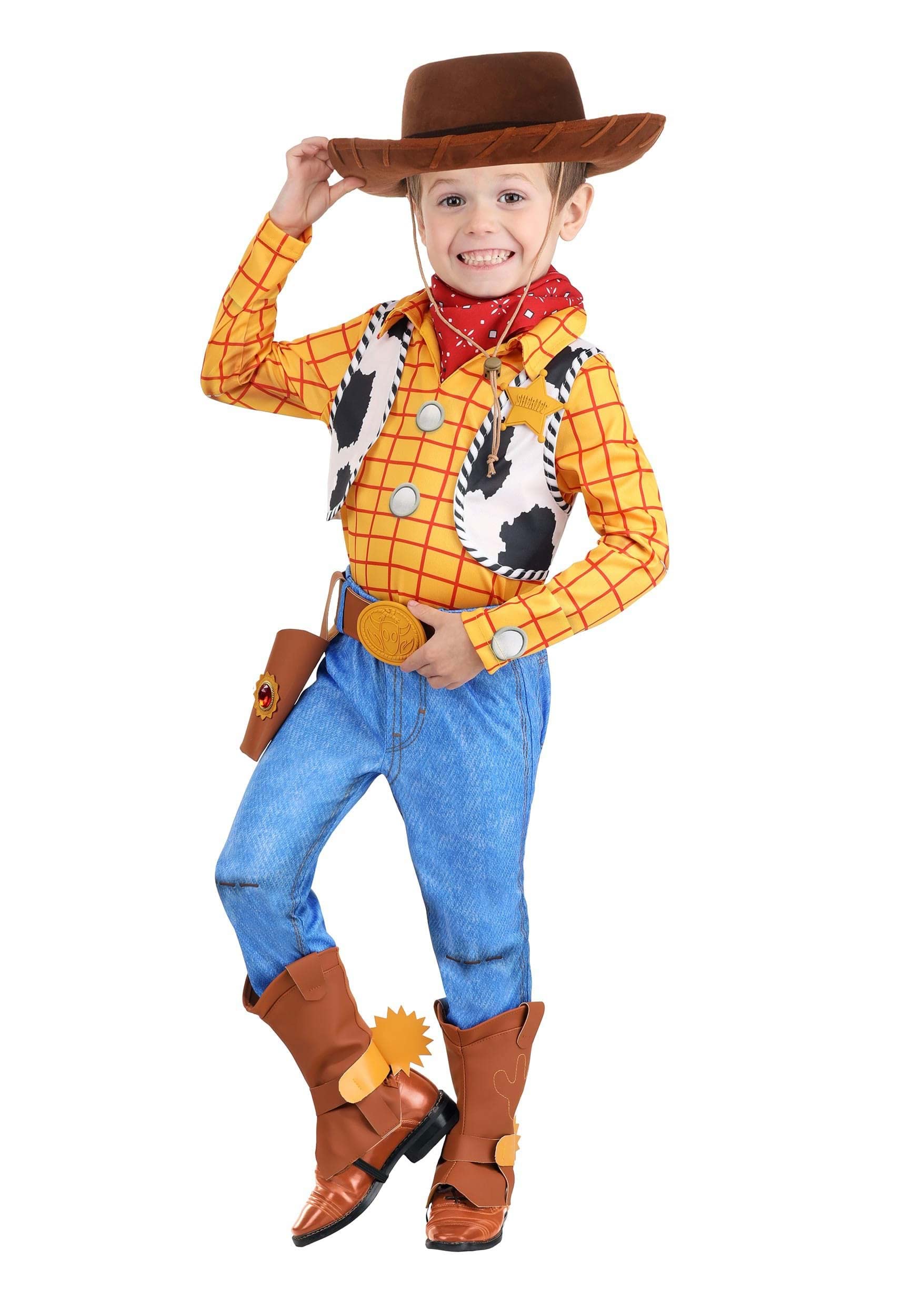 Disney Pixar Woody Toy Story Costume for Toddlers, Deluxe Toy Story Woody Halloween Outfit