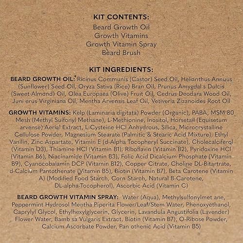 Miniatura 9 de The Beard Club Kit esencial para el crecimiento de la barba, aceite para el crecimiento de la barba, vitaminas, spray de vitaminas y cepillo para