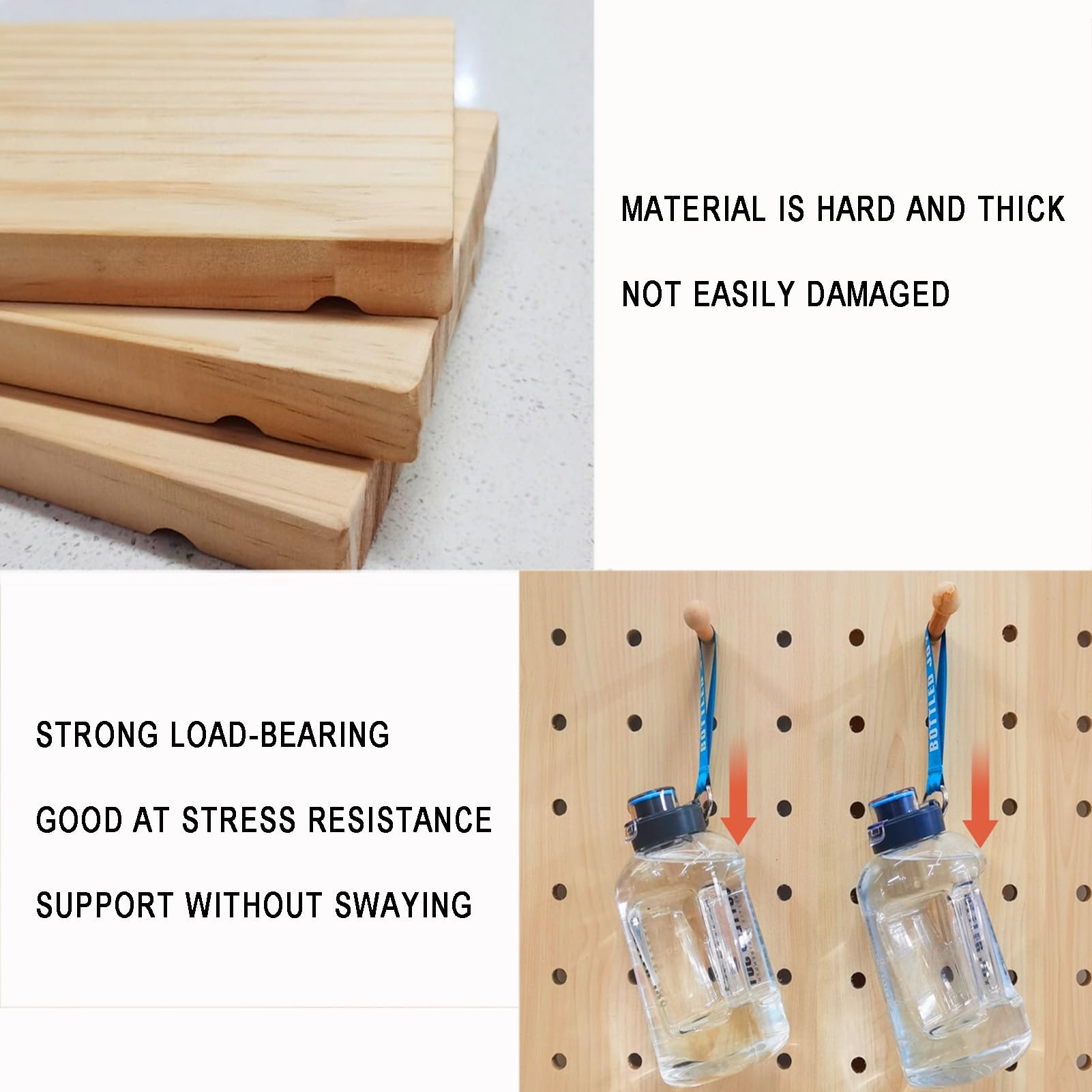 Pegboard-Wand-Organizer-Paneele, dekoratives Wandhakengestell, Peg-Board-Kombinationsset, modulare Display-Organisationsaufbewahrung für Zuhause/Bastelraum (24 x 47 Zoll)