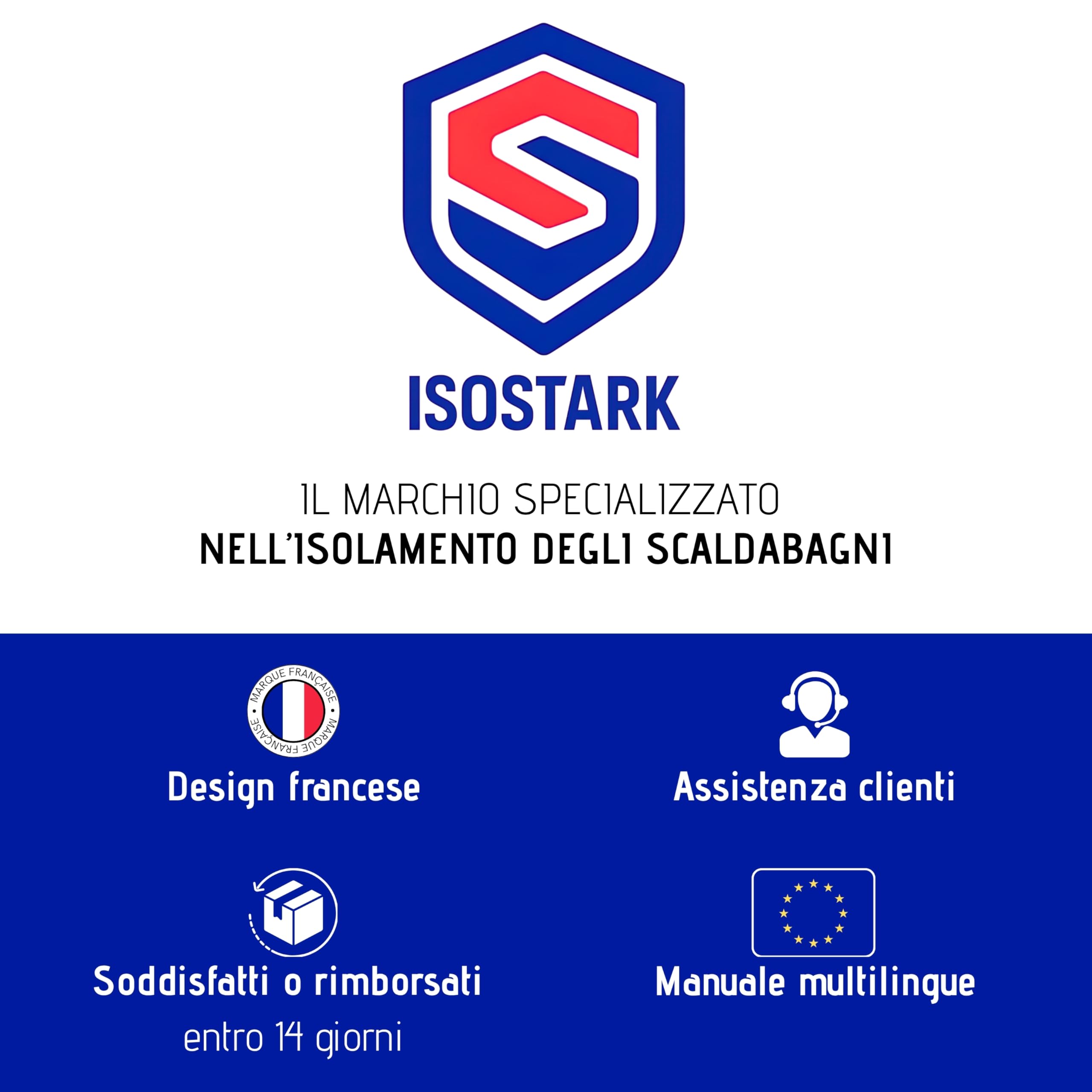 Kit di isolamento termico 4 strati per bollitore fino a 300 L – Facile da installare – Risparmia energia e riduce i consumi