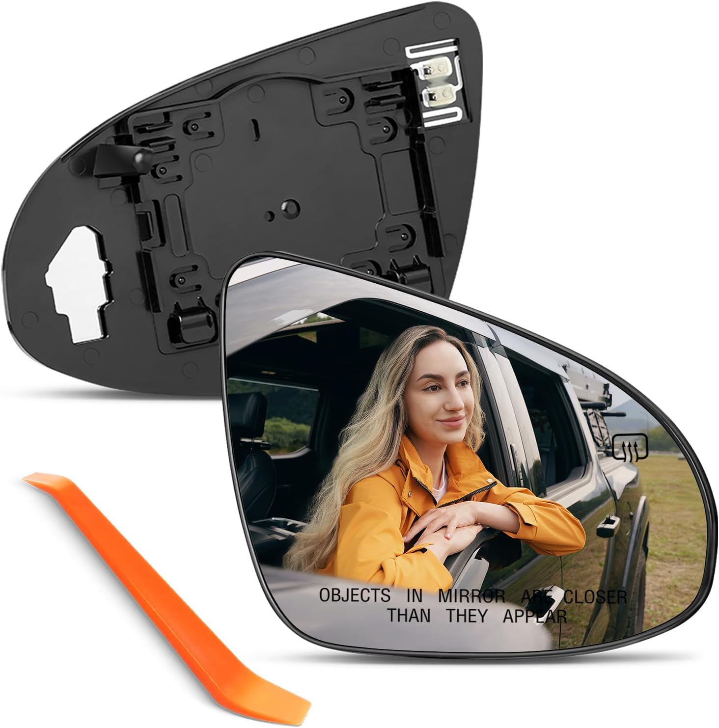 Passenger Side Mirror Replacement for Toyota Camry 2012 2013 2014 2015 2016 2017, Avalon Hybrid 2013-2018, Right Side View Mirror Glass with Backing Plate, Power Heated