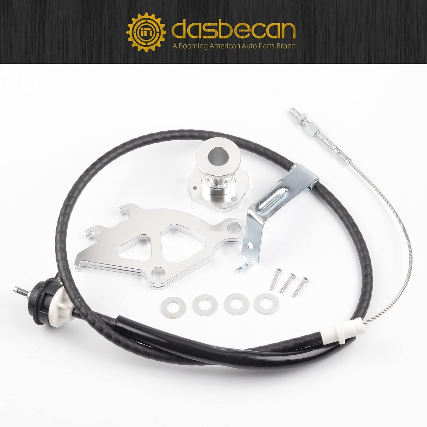 Dasbecan Clutch Cable Kit Triple Hook Clutch Quadrant Firewall Adjuster Kit Compatible with 1996-2004 Ford Mustang Replaces# AMP-83004-125