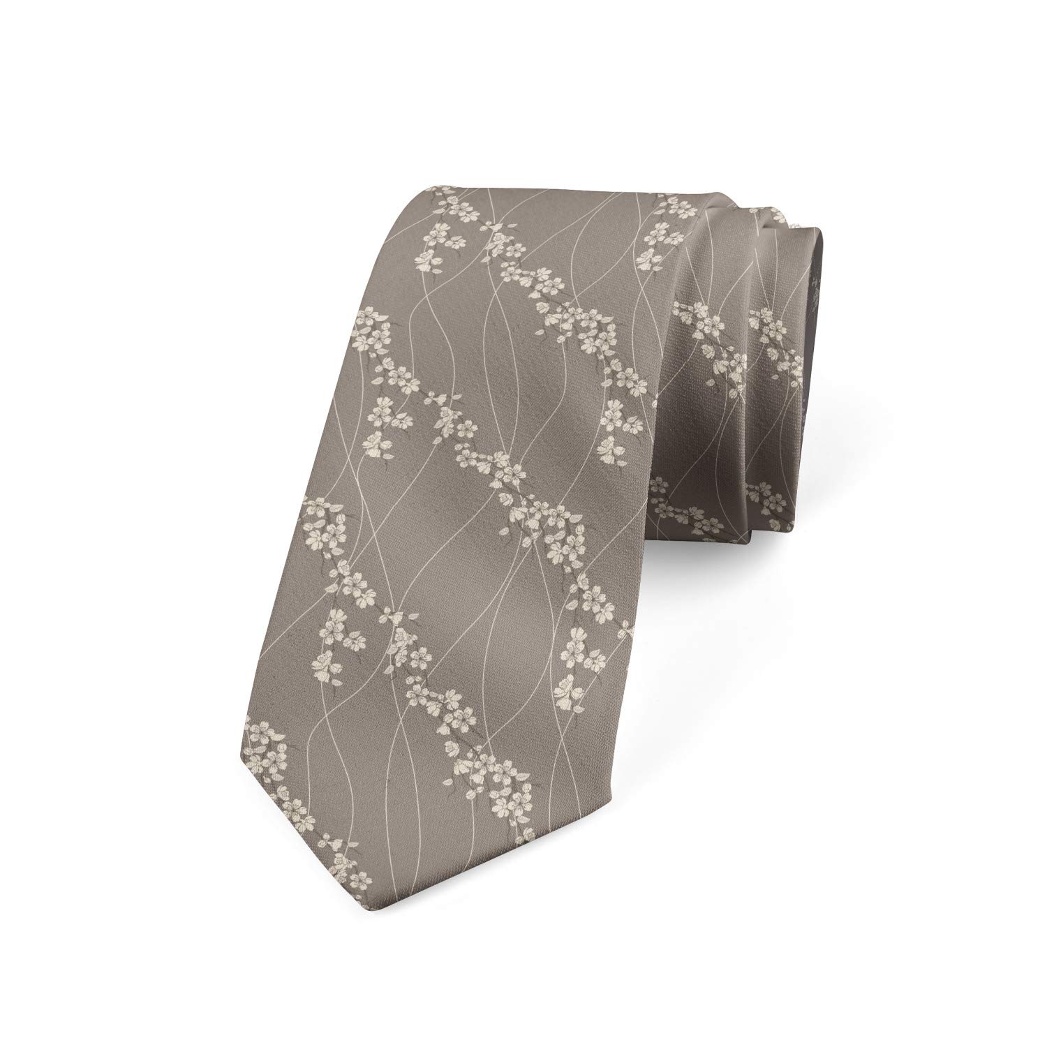 Lunarable Men's Tie, Wavy Vertical Lines Sakura, 3.7