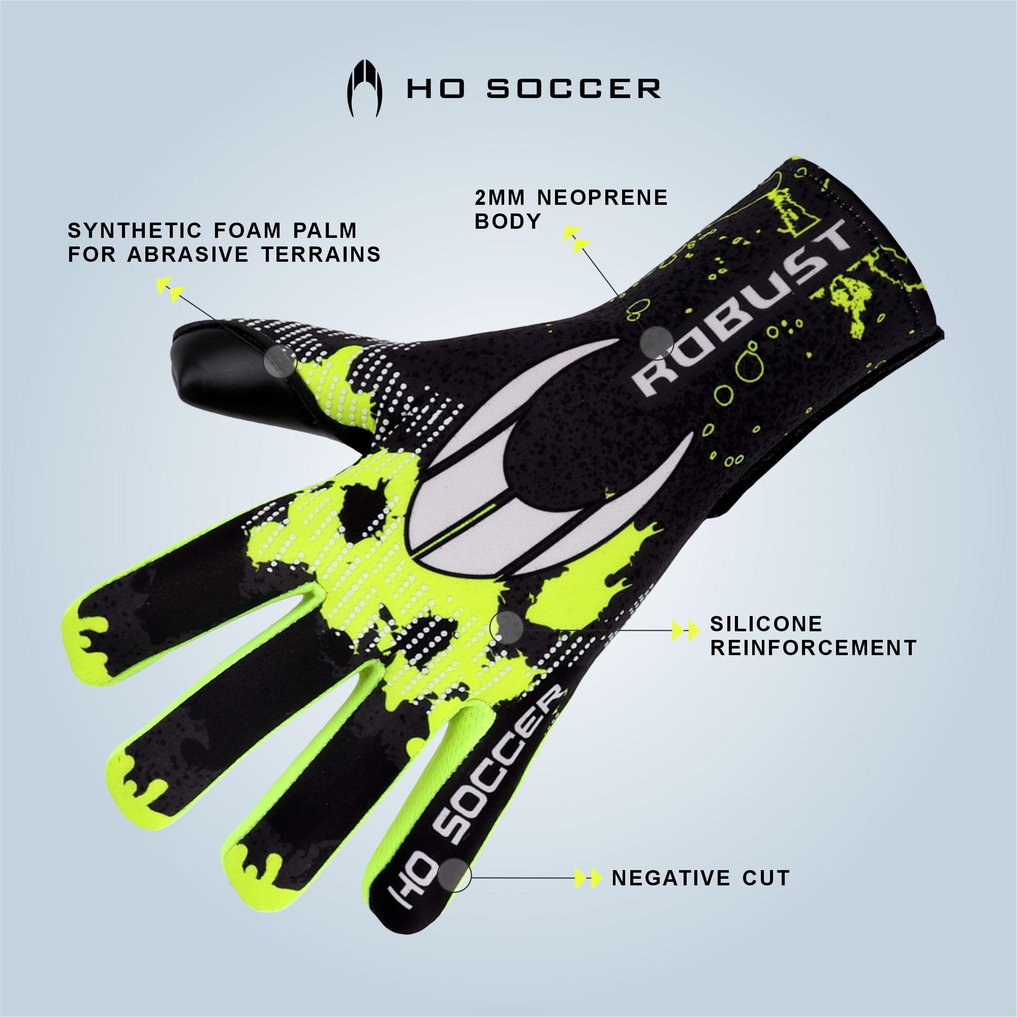 Guantes de Portero Ho Soccer Robust Lime Negro/Rojo 5,5