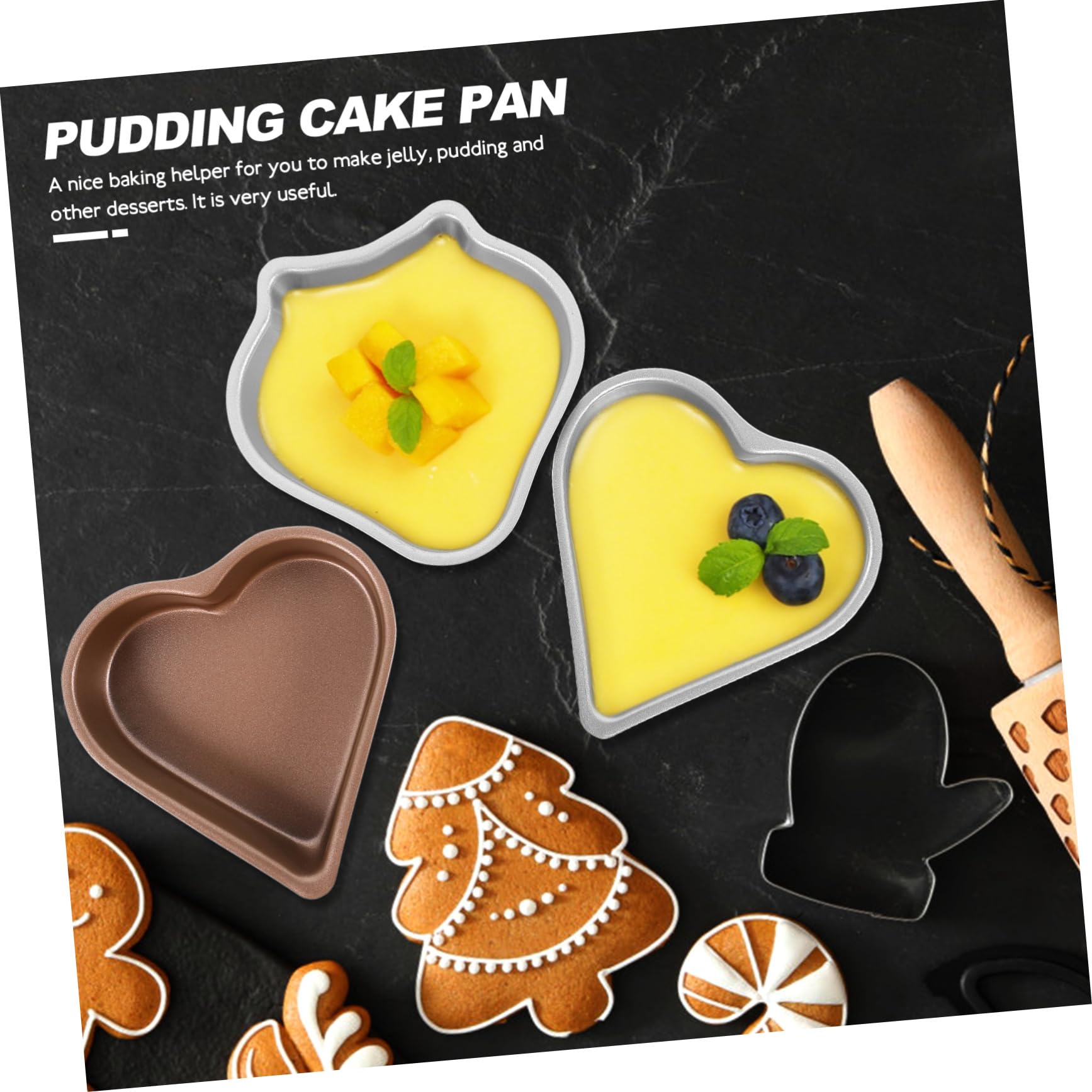 Amosfun 12 Piezas Mini Molde Para Pasteles Moldes Para Hornear Tarta De Queso Tostador Bandeja Para Hornear Moldes De Pudín De Cocina Taza Para Hornear De Metal Herramienta Para Hacer