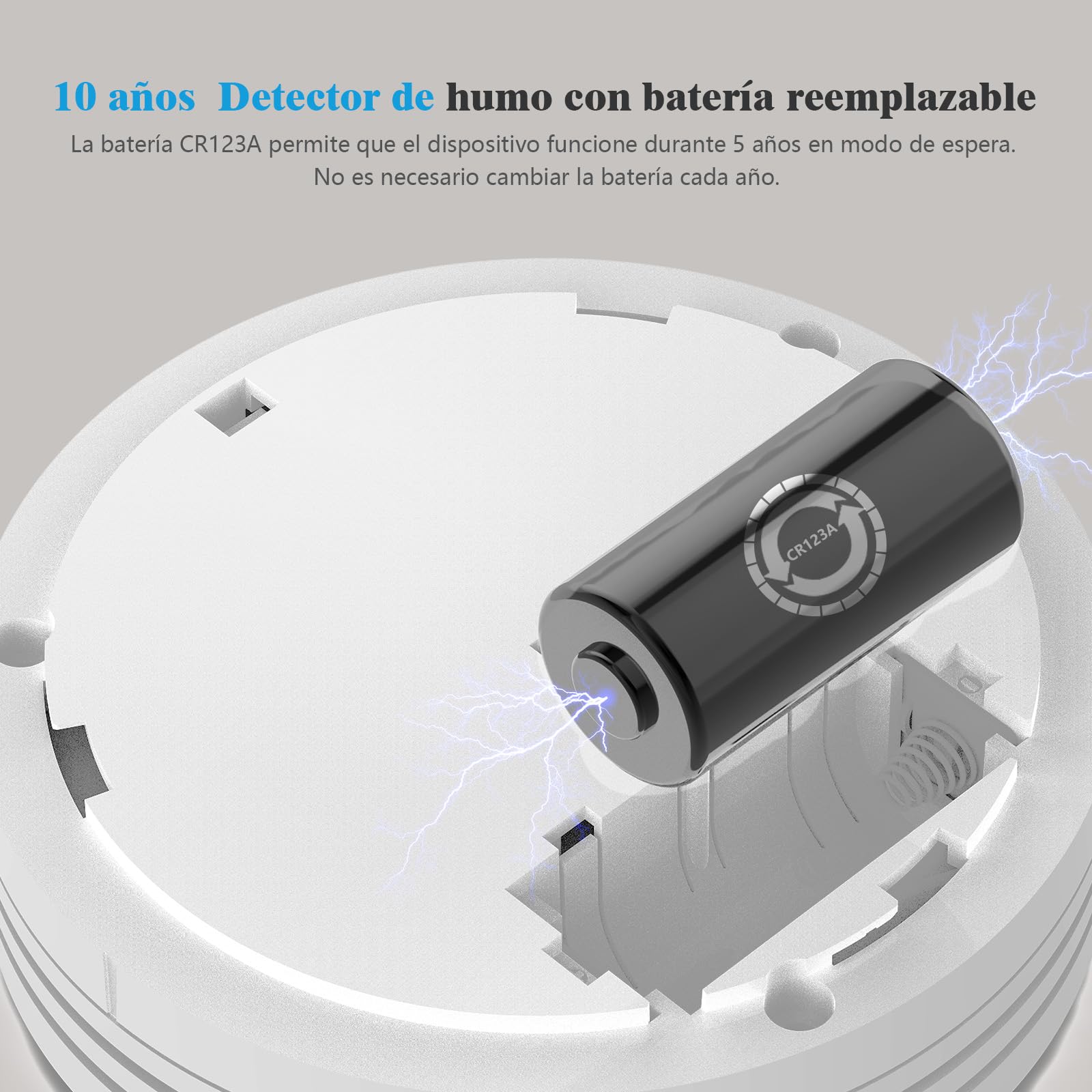 Detector de Humo con estación Base, 10 años interconectado Detector de Incendios Smart Conforme a EN14604, con batería reemplazable, sin Parpadeo LED, Compatible con la aplicación XINDUM, 2 Unidad
