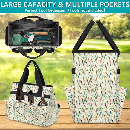 Miniatura 4 de Cute Dinosaur Era Garden Tool Tote Bag for Women Men Gardening Tool Storage Bags with 10 Pockets Standable Garden Home Tool Kits Organizer for