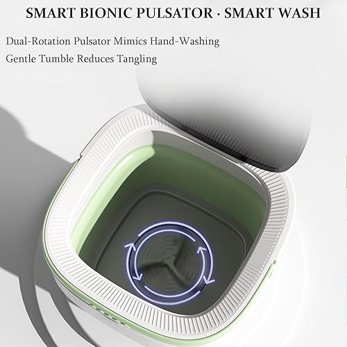 Miniatura 6 de Lavadora portátil, mini lavadora plegable de 16 litros con luz UV-C y cesta giratoria, 3 modos de limpieza, pequeña máquina de lavandería plegable