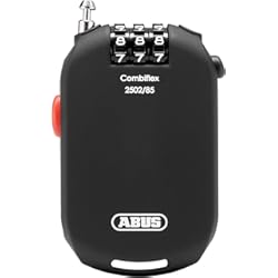 Candado Bell Bicicleta Candado especial ABUS Combiflex 2502/85 - Adecuado como candado de equipaje, candado de esquí, candado de casco - Cable de acero de 85 cm - con código de combinación - Negro