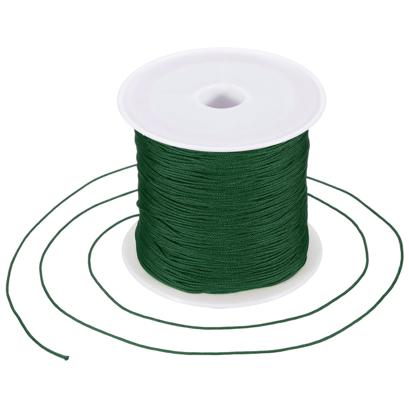 sourcing map 0.6mm Nylon String for Bracelets, 44 Yards Thread Dark Green