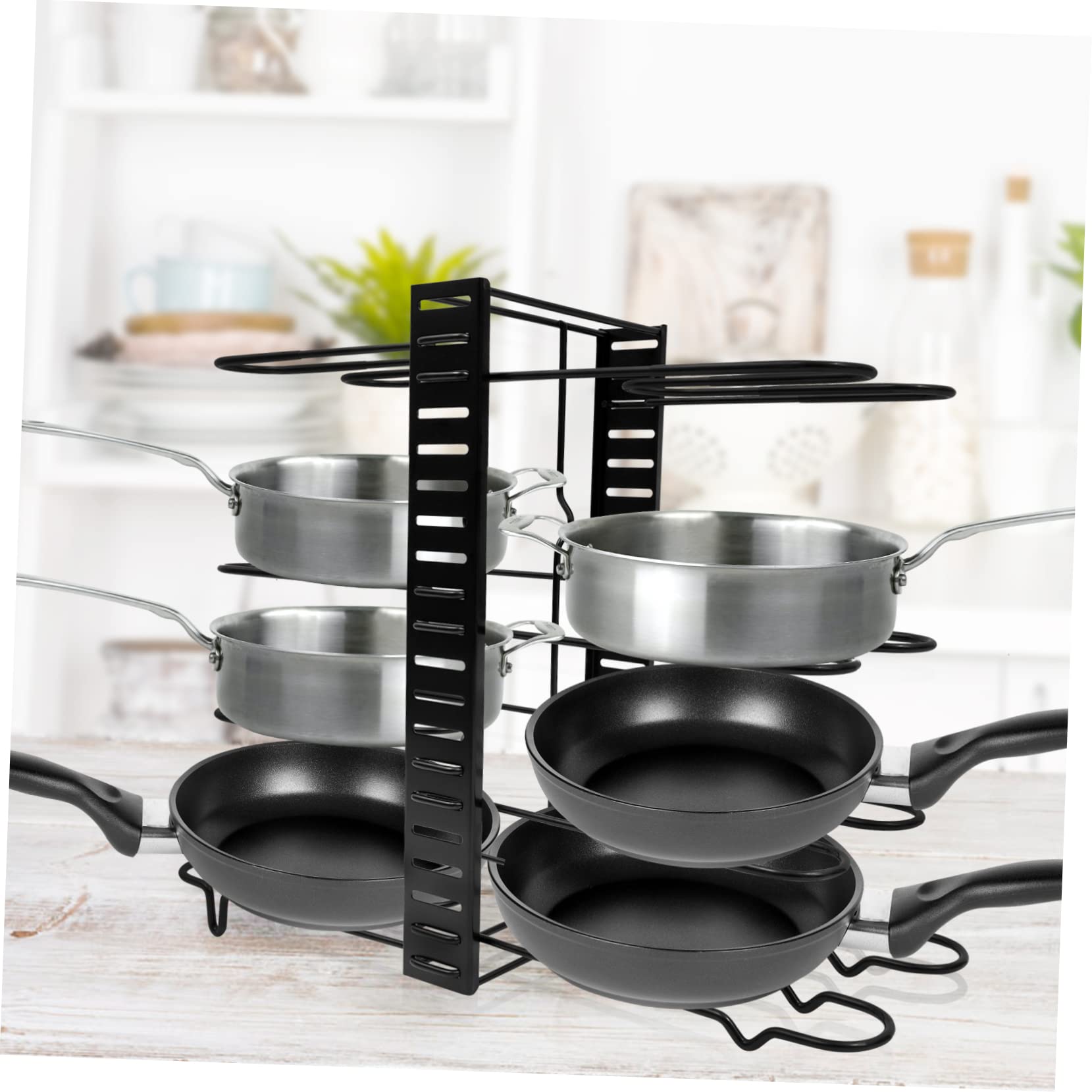 LABRIMP Soporte para Tapas de Olla Negro de Hierro, Organizador