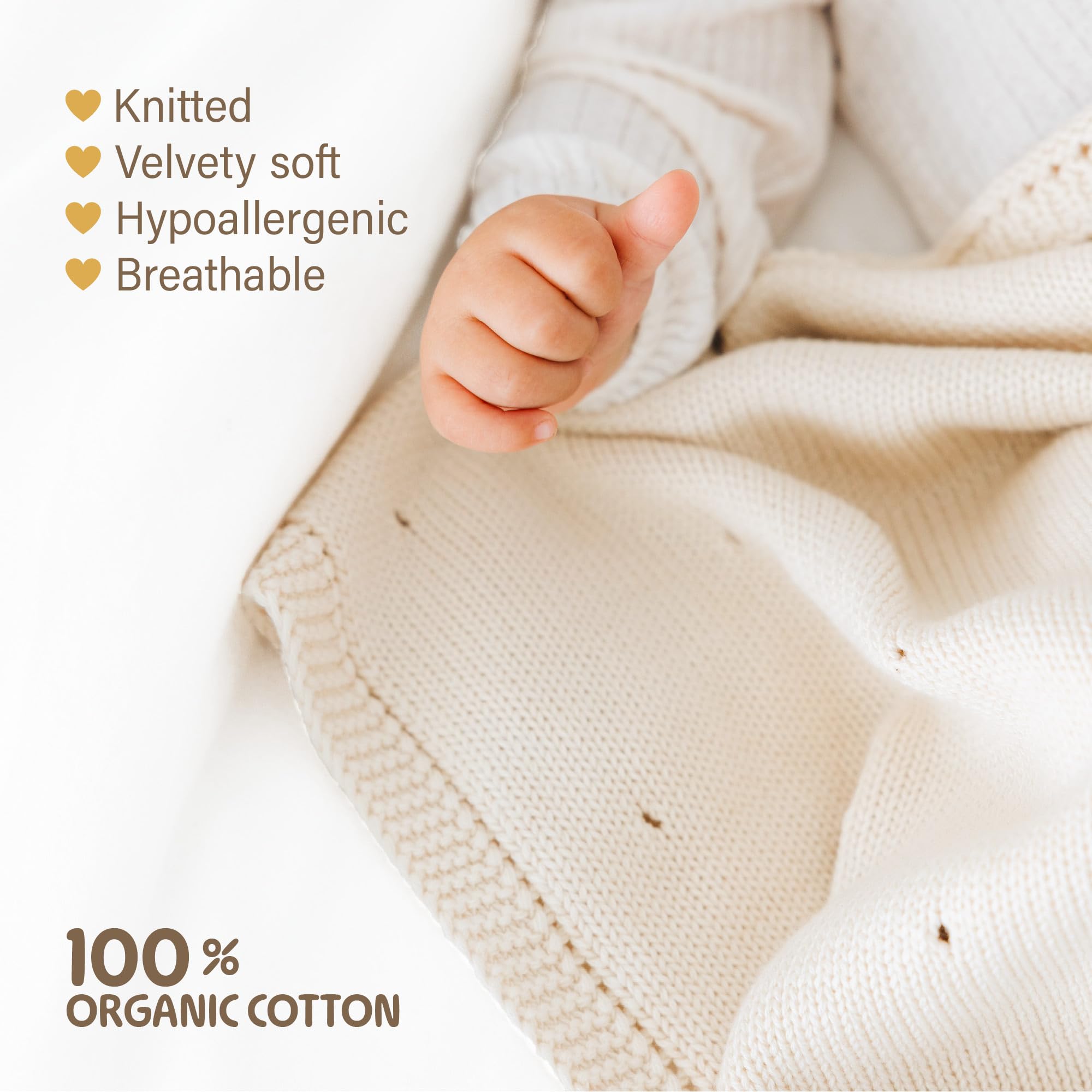 Merle Toys® Premium Cotton Baby Blanket for Newborn Soft GOTS & OEKO-TEX Certified, 100% Organic Cellular Blankets Baby - Image 2