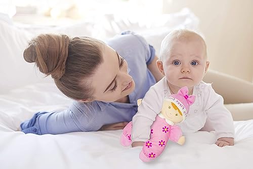 Miniatura 4 de June Garden 9 My First Doll Sophia - Muñeca de bebé de felpa suave con sonajero traje rosa