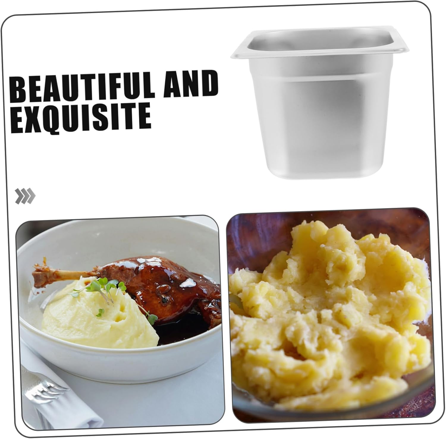 ABOOFAN 4pcs Chafing Dish for Buffet Catering Table Pans for Restaurant and Party Use Elegant and Food Warmer Trays