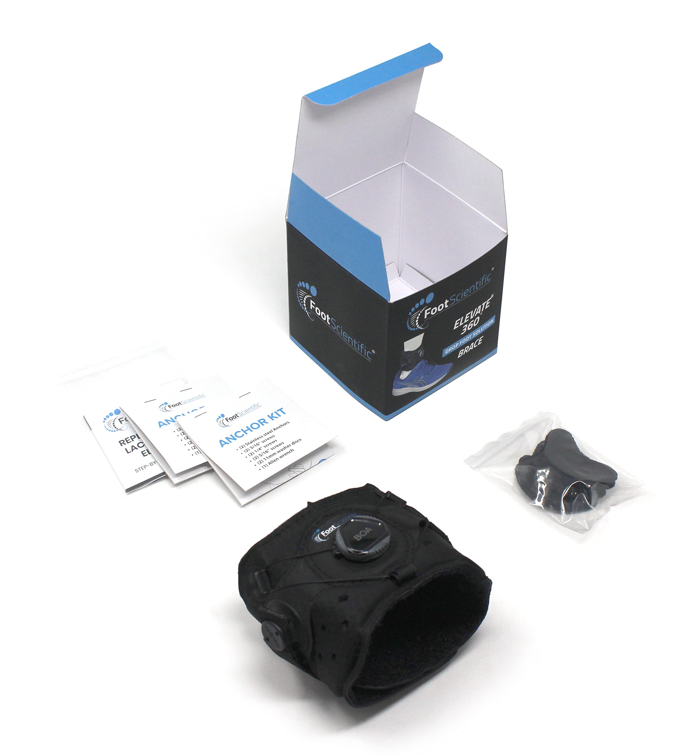FootScientific Elevate 360° Drop Foot Brace with Deluxe Accessory Kit