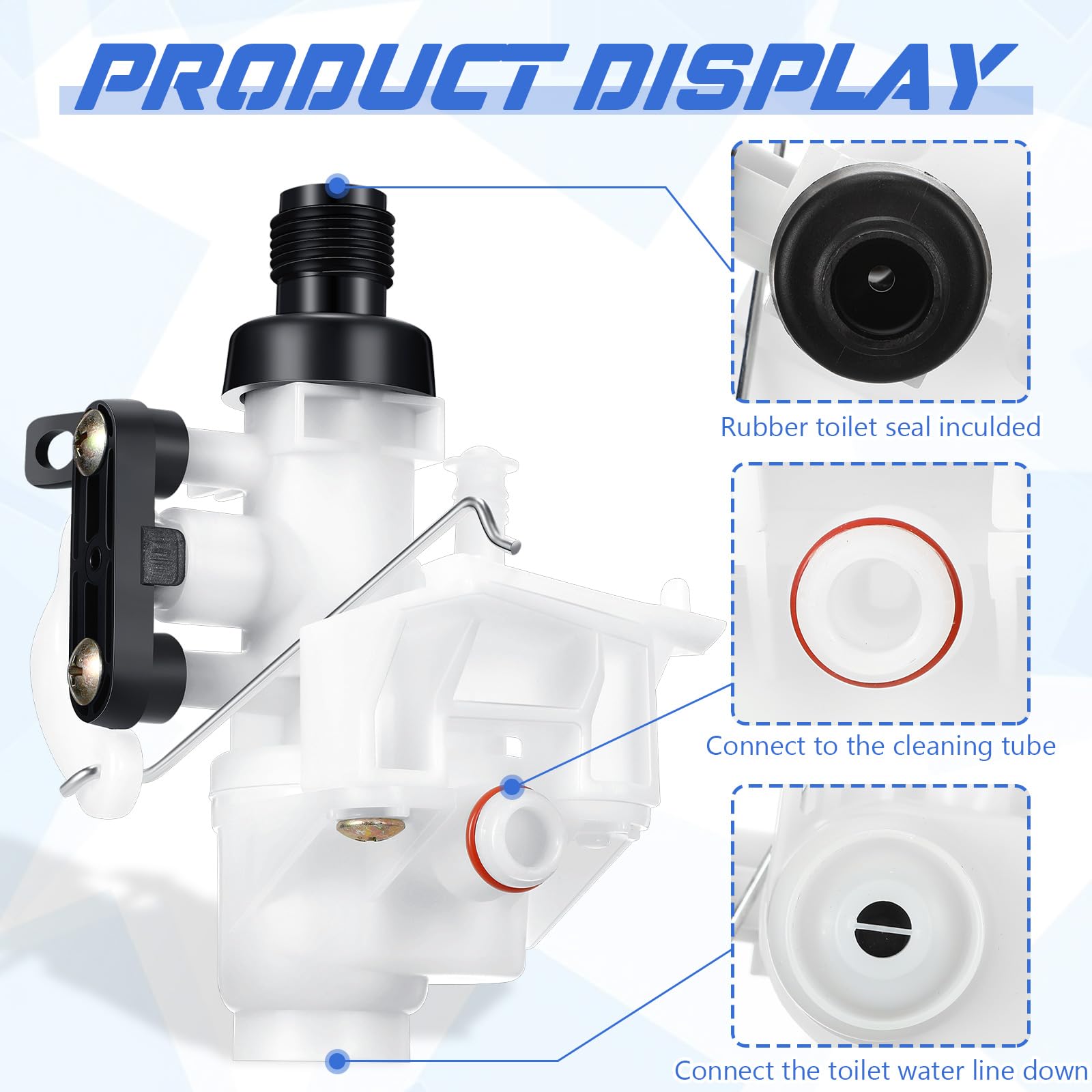 Datanly RV Toilet Water Valve Kit Leak Resistant RV Toilet Valve Replacement Kit